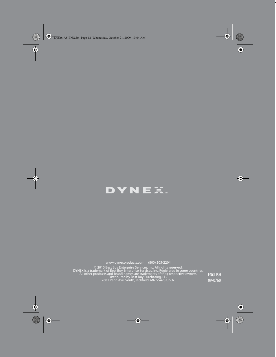 Dynex DX-E202 User Manual | Page 12 / 12