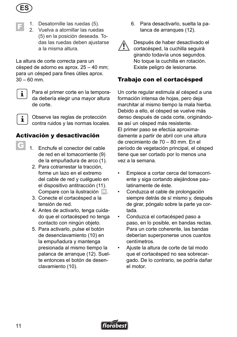Florabest FRM 1200 A3 User Manual | Page 11 / 66