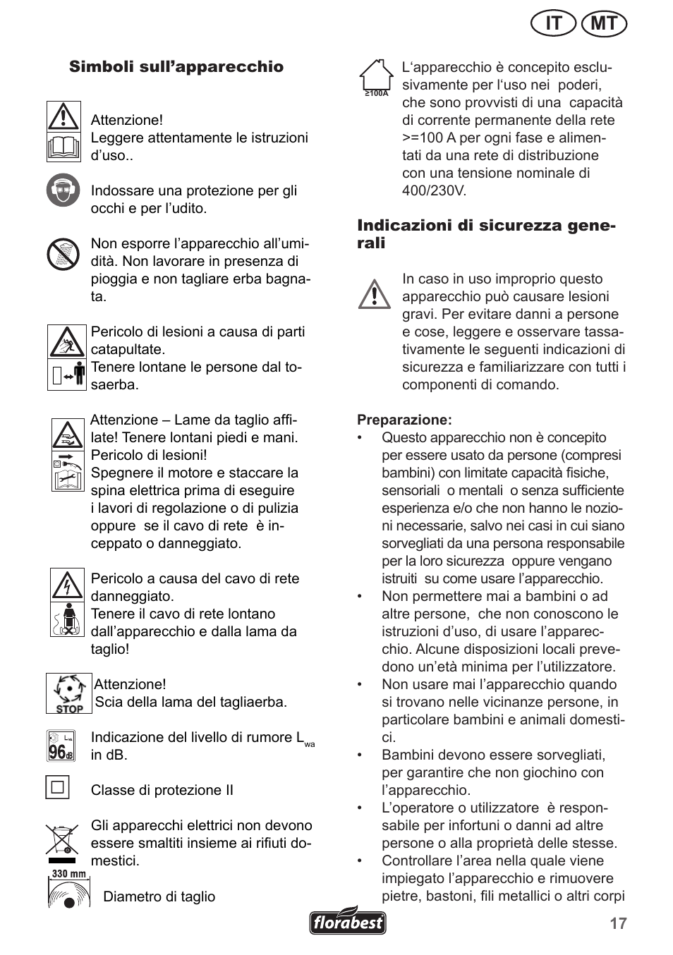 Mt it | Florabest FRM 1200 A3 User Manual | Page 17 / 66