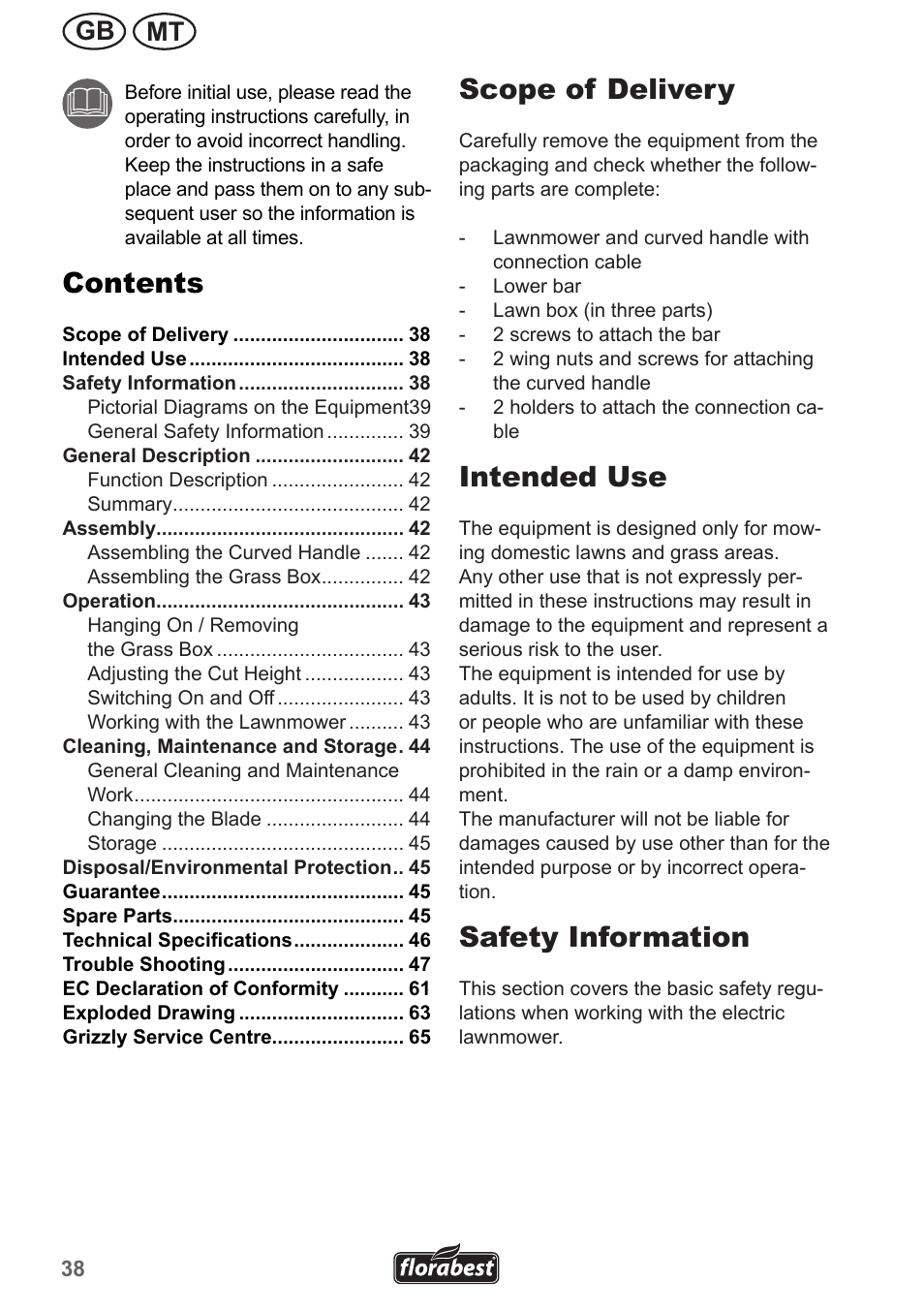 Florabest FRM 1200 A3 User Manual | Page 38 / 66