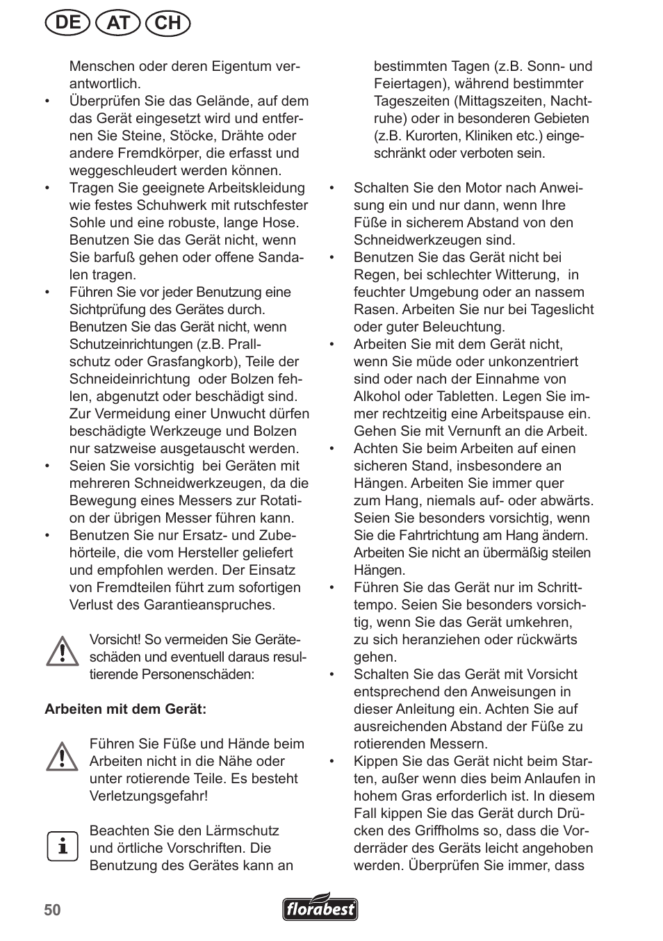 Ch at de | Florabest FRM 1200 A3 User Manual | Page 50 / 66
