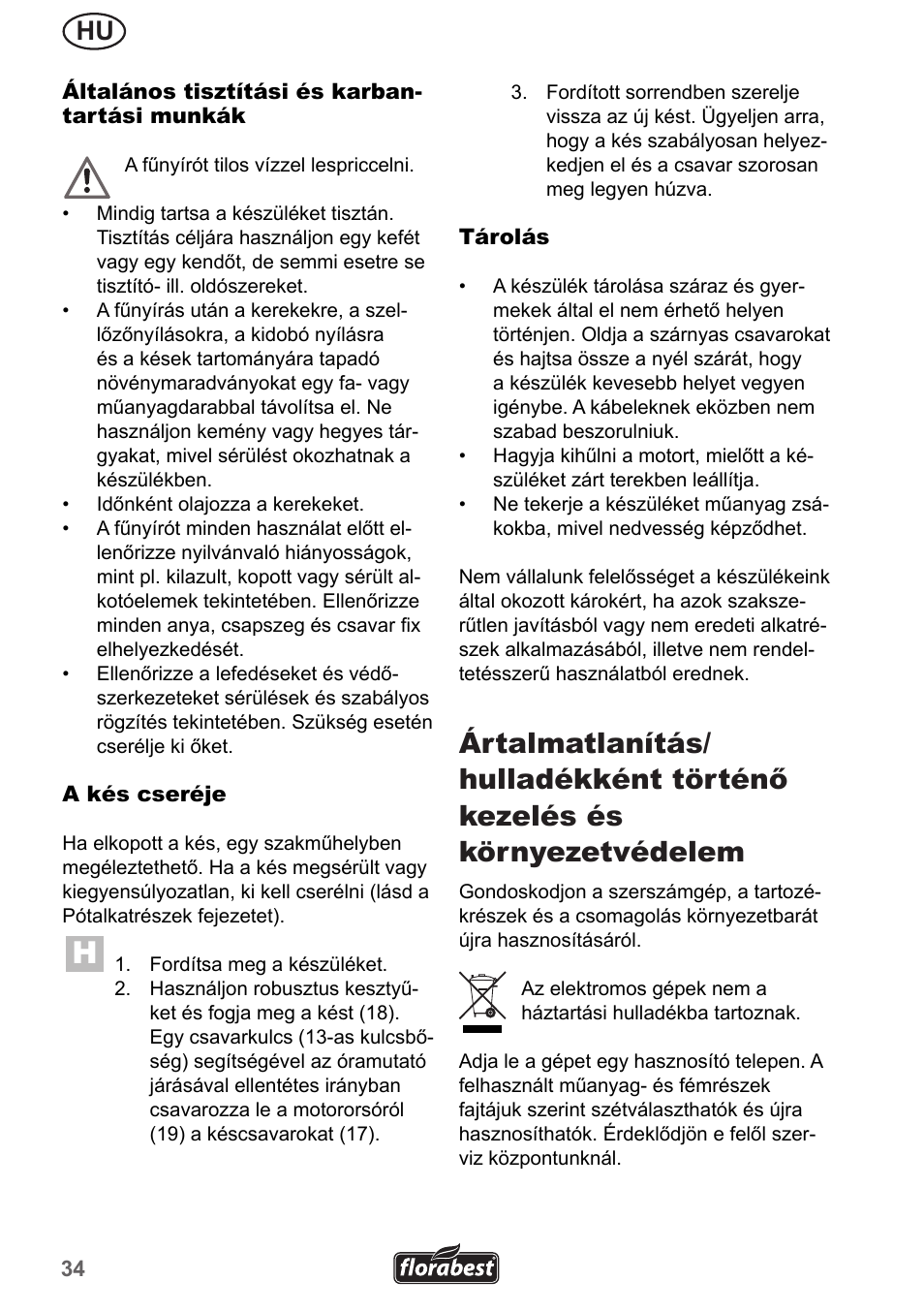 Florabest FRM 1200 A5 User Manual | Page 34 / 90