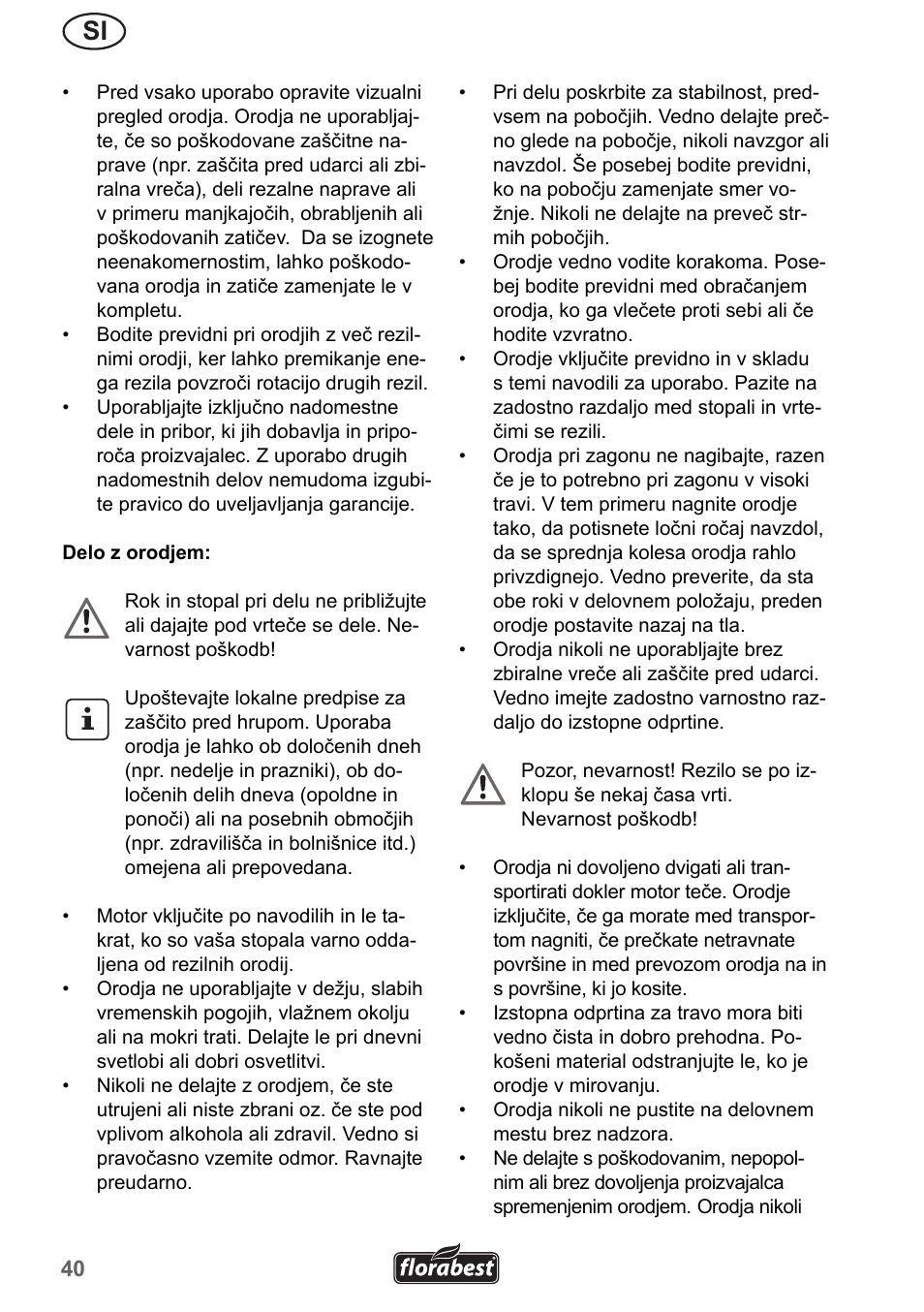 Florabest FRM 1200 A5 User Manual | Page 40 / 90