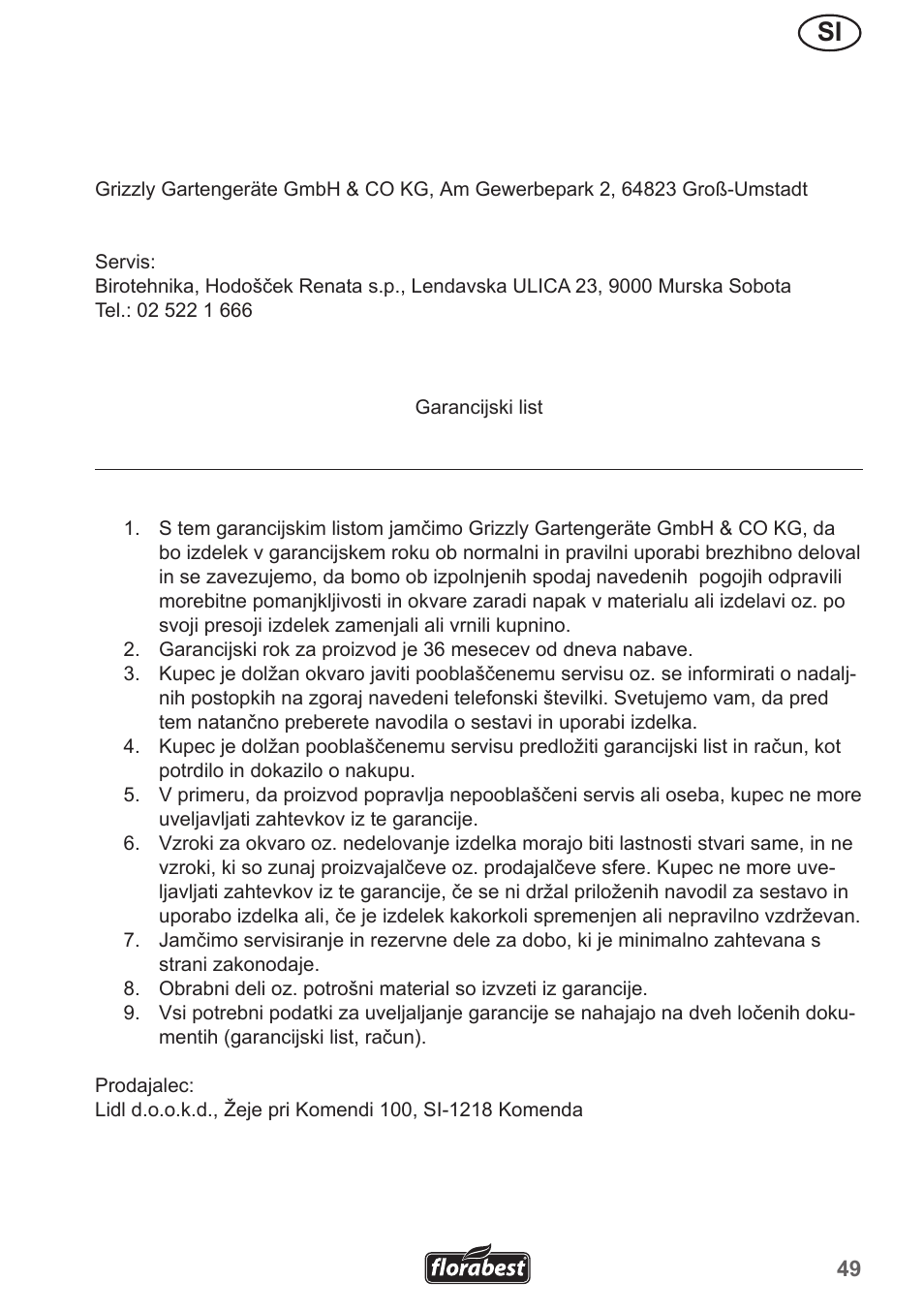 Florabest FRM 1200 A5 User Manual | Page 49 / 90