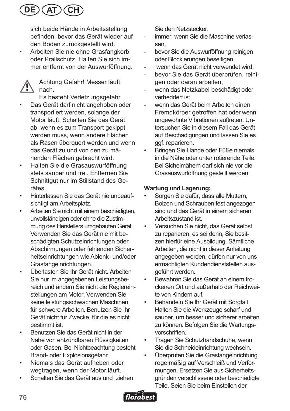 Ch at de | Florabest FRM 1200 A5 User Manual | Page 76 / 90