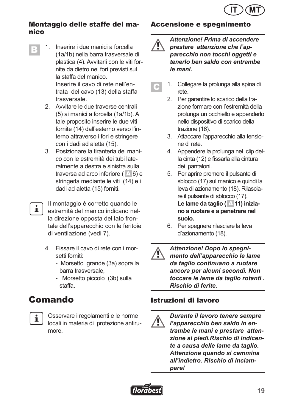 Comando, Mt it | Florabest FGH 710 A1 User Manual | Page 19 / 58
