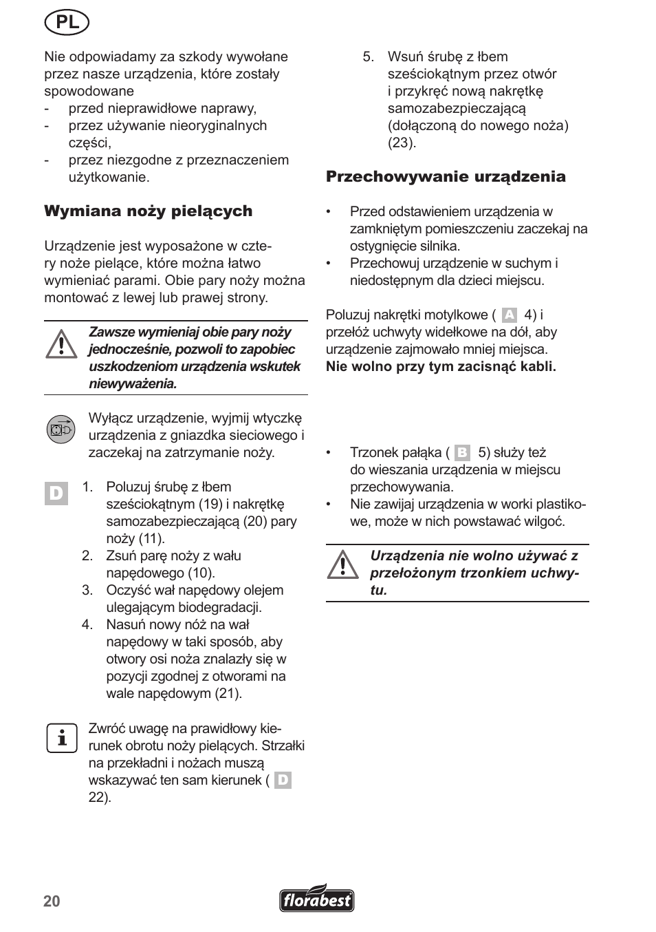 Florabest FGH 710 A1 User Manual | Page 20 / 86