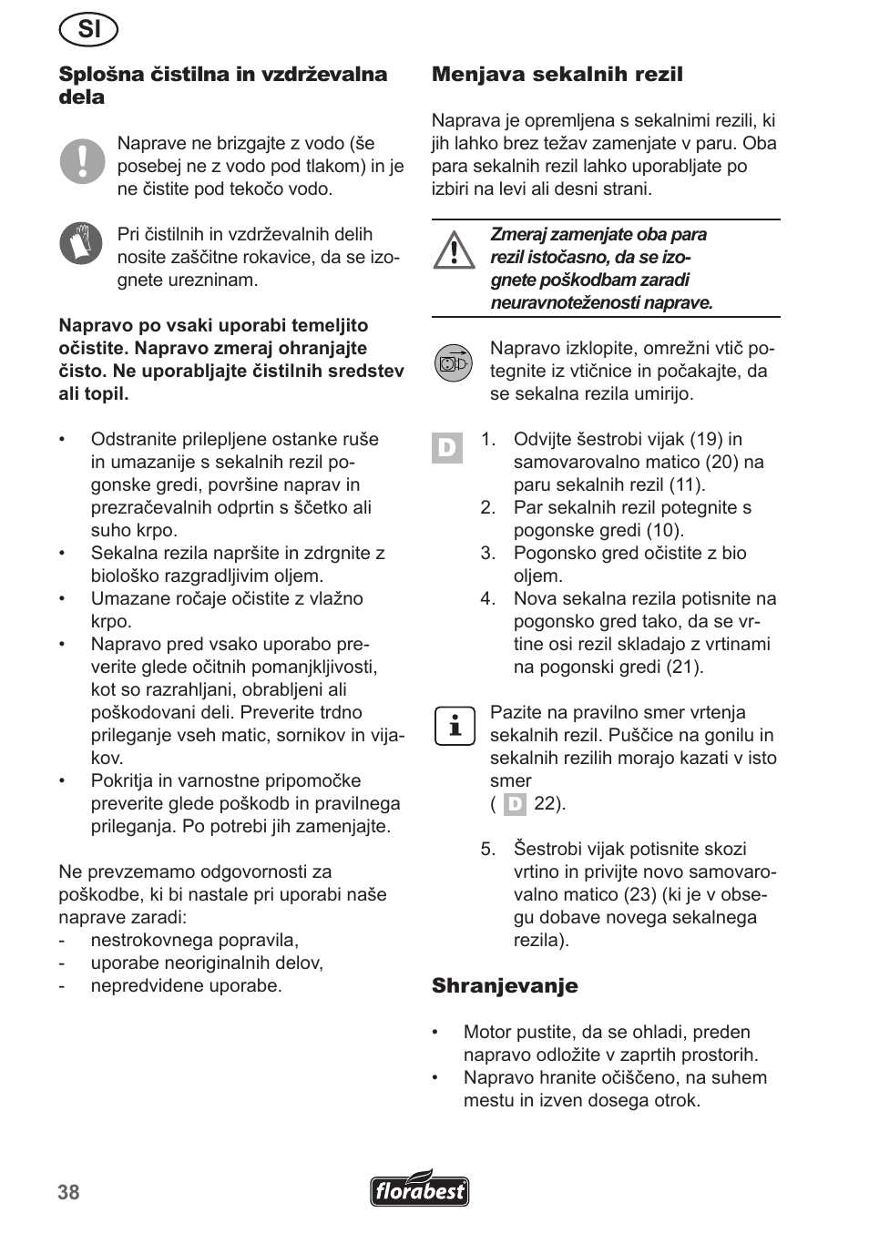 Florabest FGH 710 A1 User Manual | Page 38 / 86
