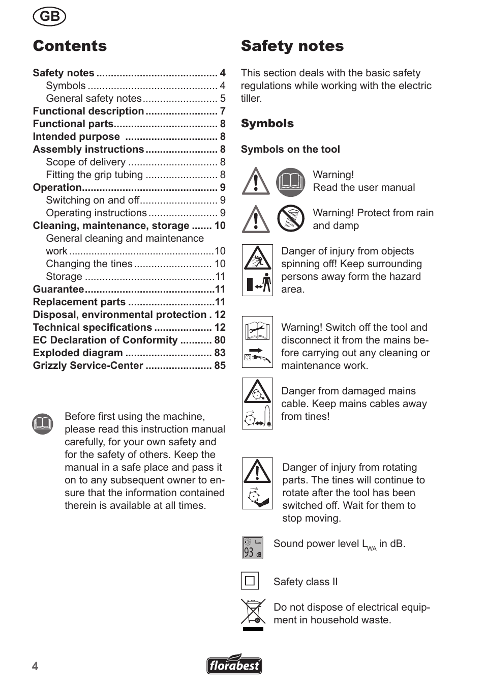 Florabest FGH 710 A1 User Manual | Page 4 / 86