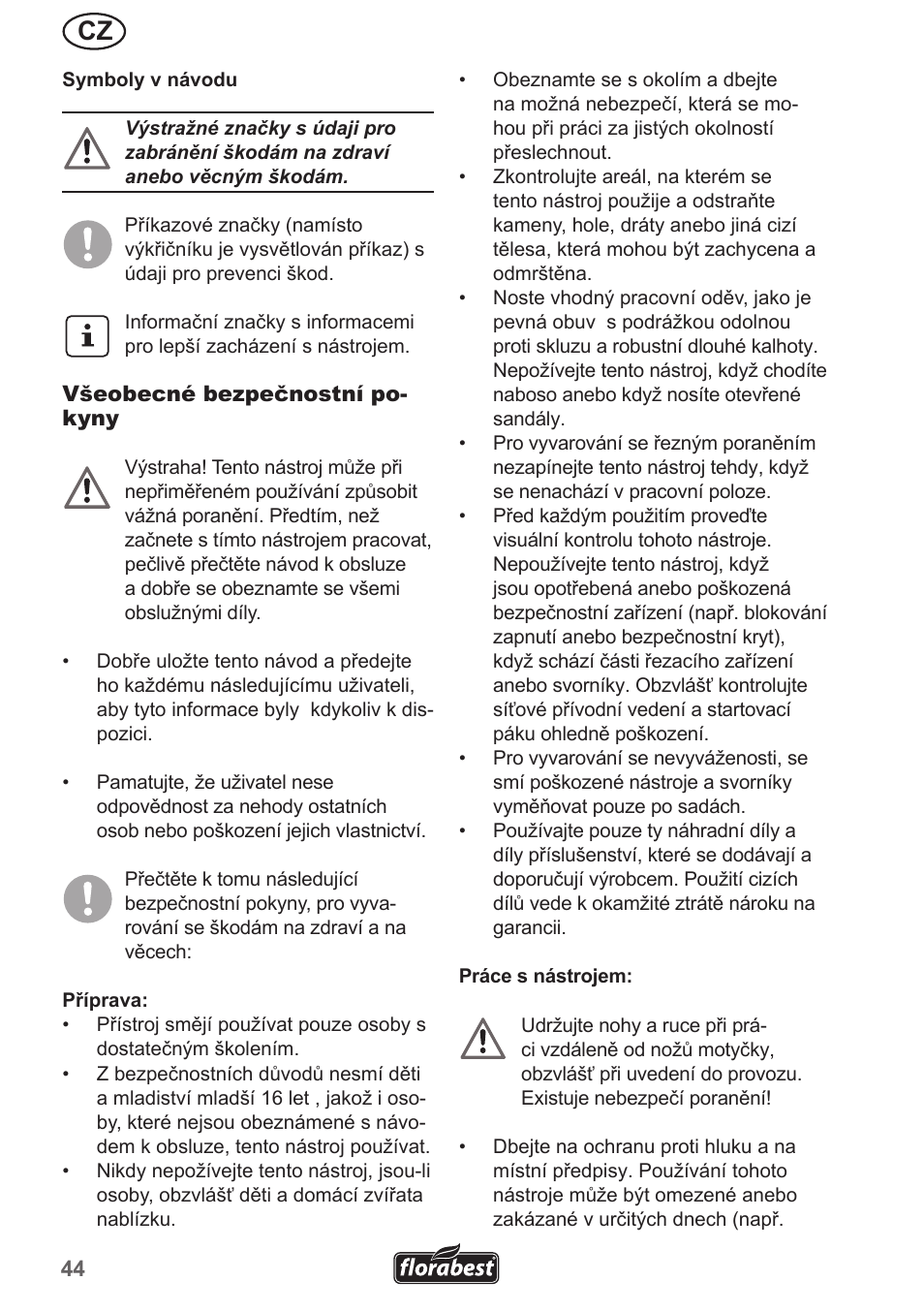 Florabest FGH 710 A1 User Manual | Page 44 / 86