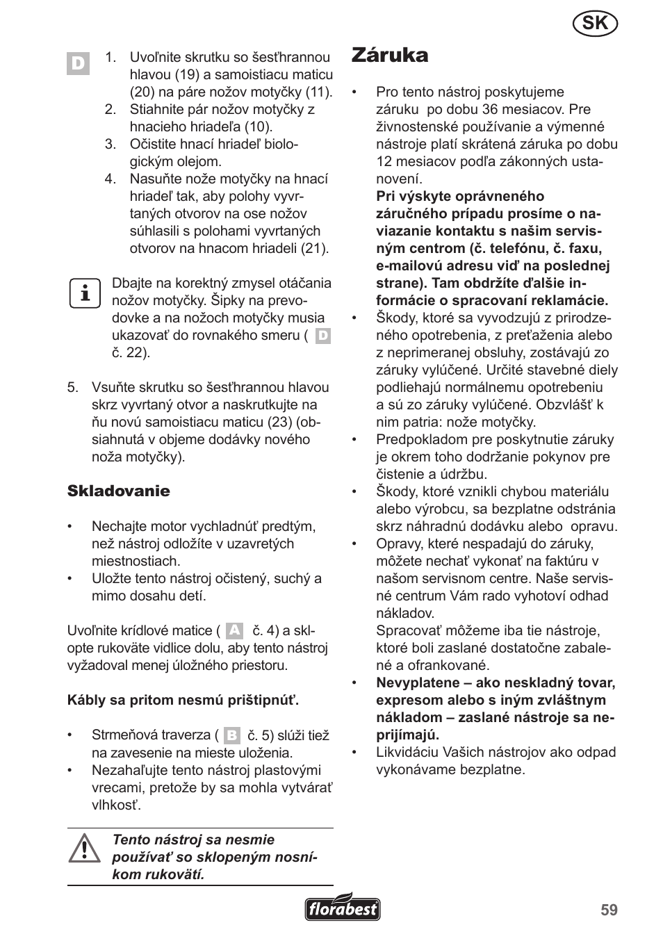 Záruka | Florabest FGH 710 A1 User Manual | Page 59 / 86