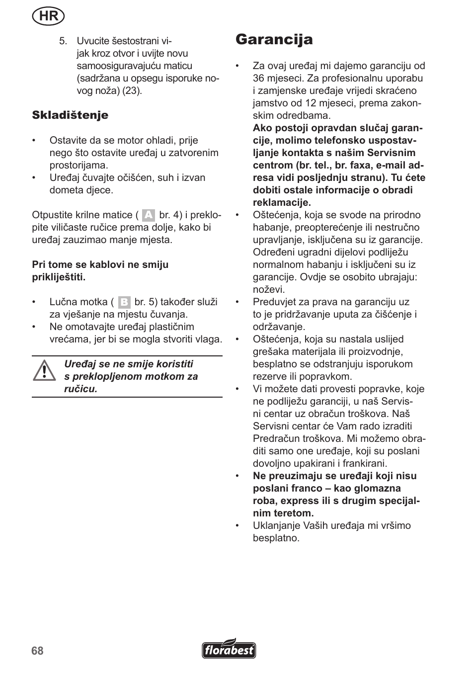Garancija | Florabest FGH 710 A1 User Manual | Page 68 / 86