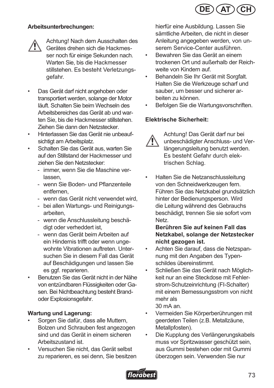 Ch at de | Florabest FGH 710 A1 User Manual | Page 73 / 86
