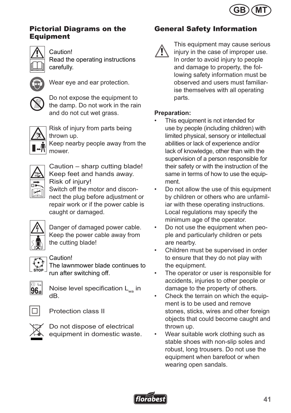 Mt gb | Florabest FRM 1800 A1 User Manual | Page 41 / 66