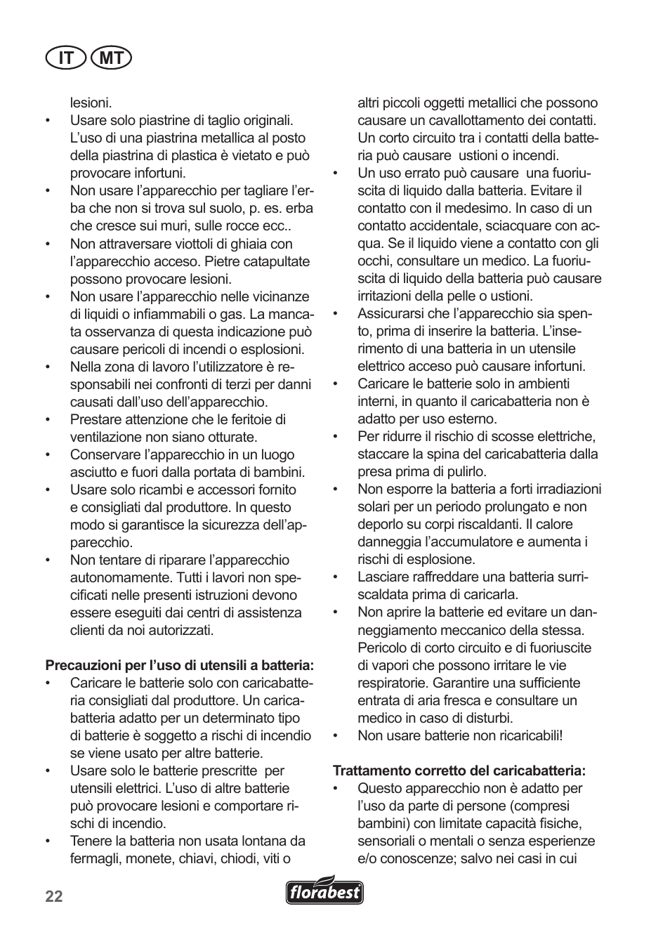 It mt | Florabest FRT 18 A1 User Manual | Page 22 / 78