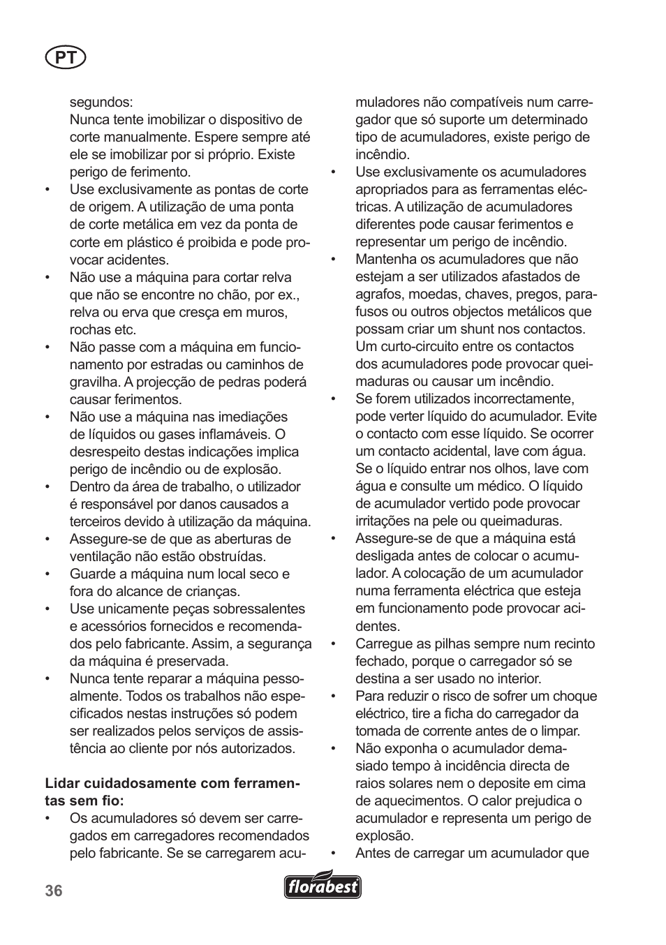 Florabest FRT 18 A1 User Manual | Page 36 / 78