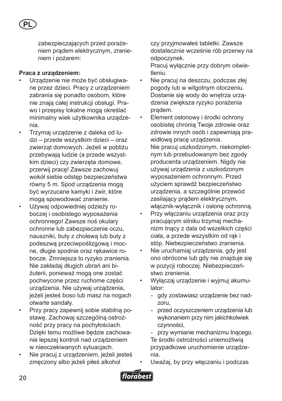 Florabest FRT 18 A1 User Manual | Page 20 / 106