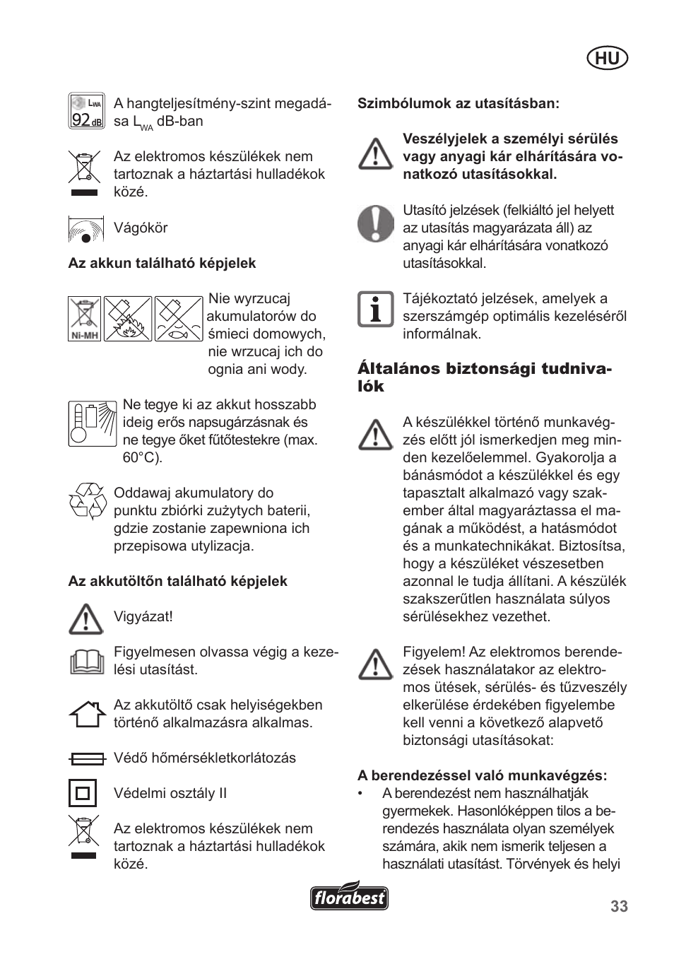 Florabest FRT 18 A1 User Manual | Page 33 / 106