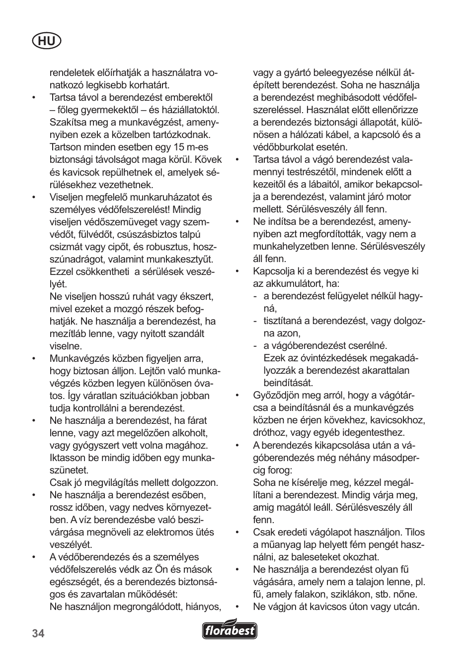 Florabest FRT 18 A1 User Manual | Page 34 / 106
