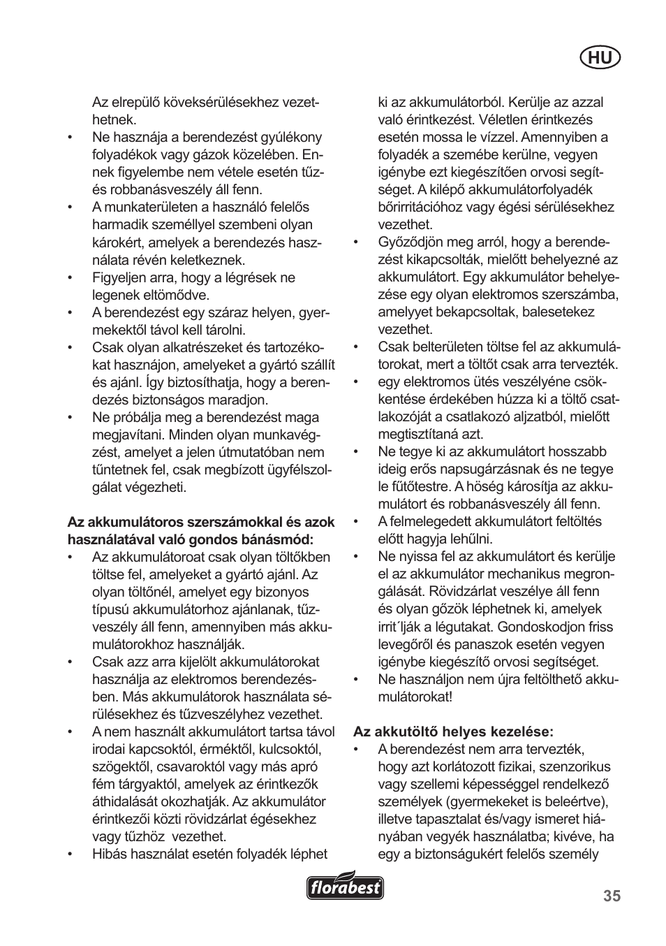 Florabest FRT 18 A1 User Manual | Page 35 / 106