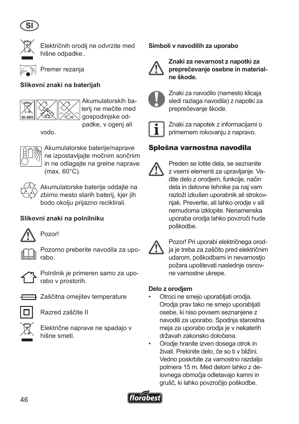 Florabest FRT 18 A1 User Manual | Page 46 / 106