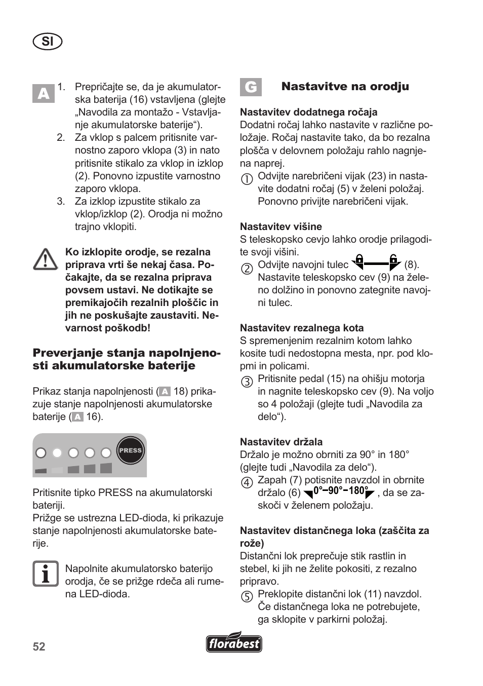 Florabest FRT 18 A1 User Manual | Page 52 / 106