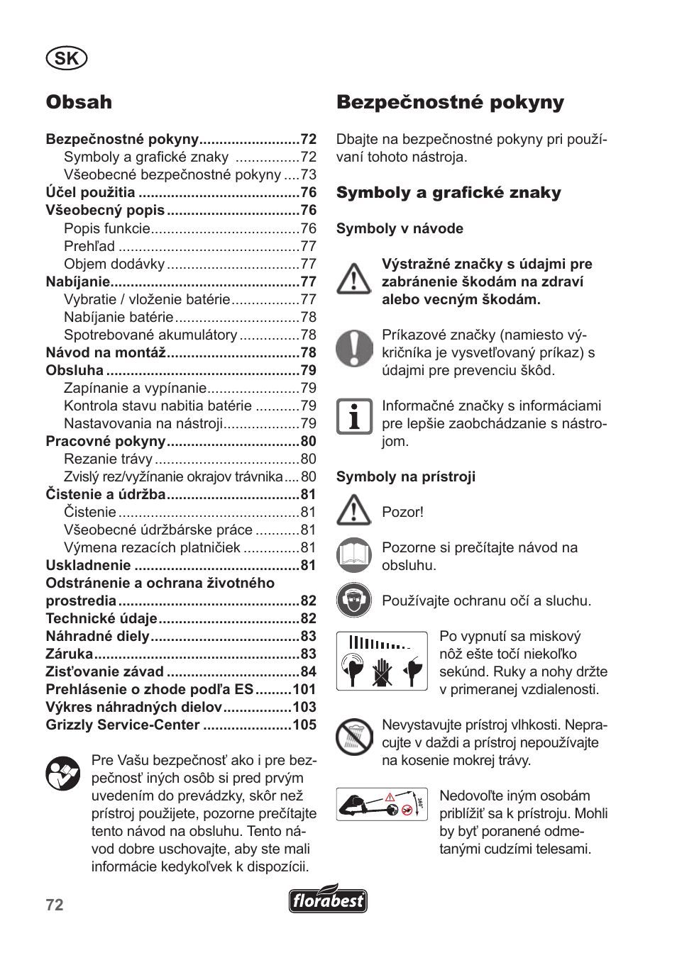 Florabest FRT 18 A1 User Manual | Page 72 / 106