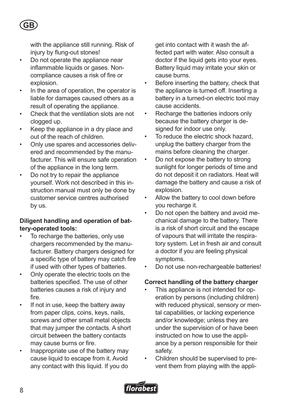 Florabest FRT 18 A1 User Manual | Page 8 / 106