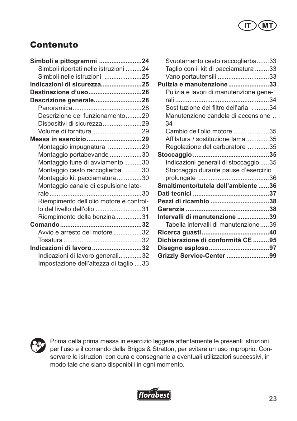 Contenuto, It mt | Florabest FBM 190 A1 User Manual | Page 23 / 100