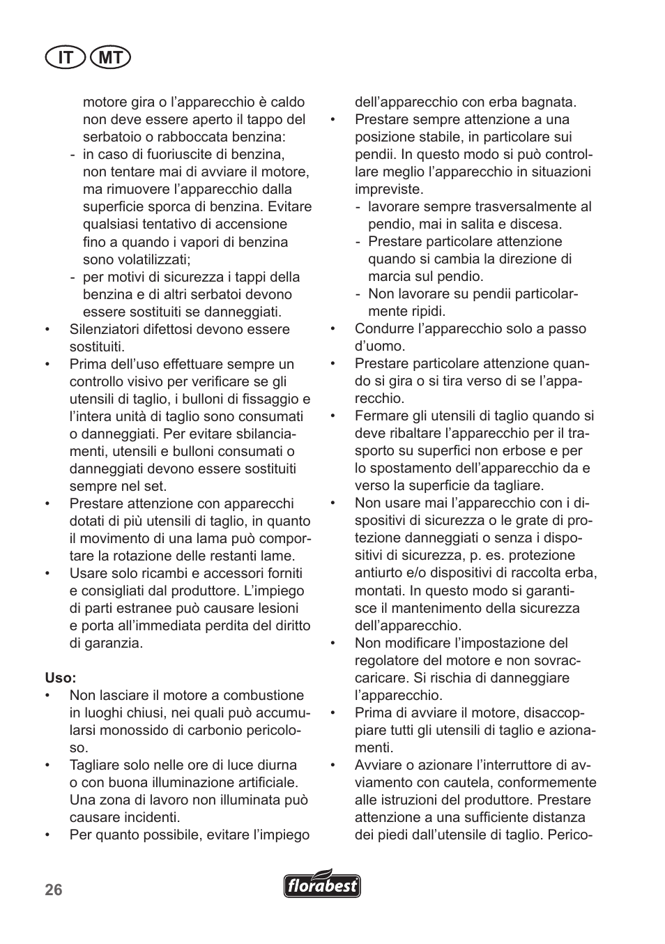 It mt | Florabest FBM 190 A1 User Manual | Page 26 / 100