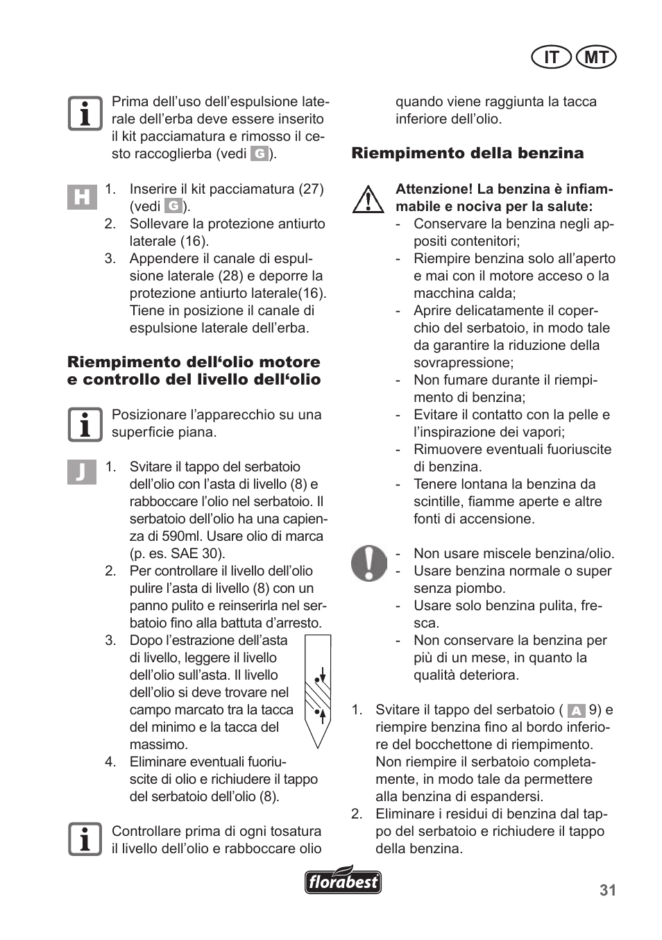 It mt | Florabest FBM 190 A1 User Manual | Page 31 / 100