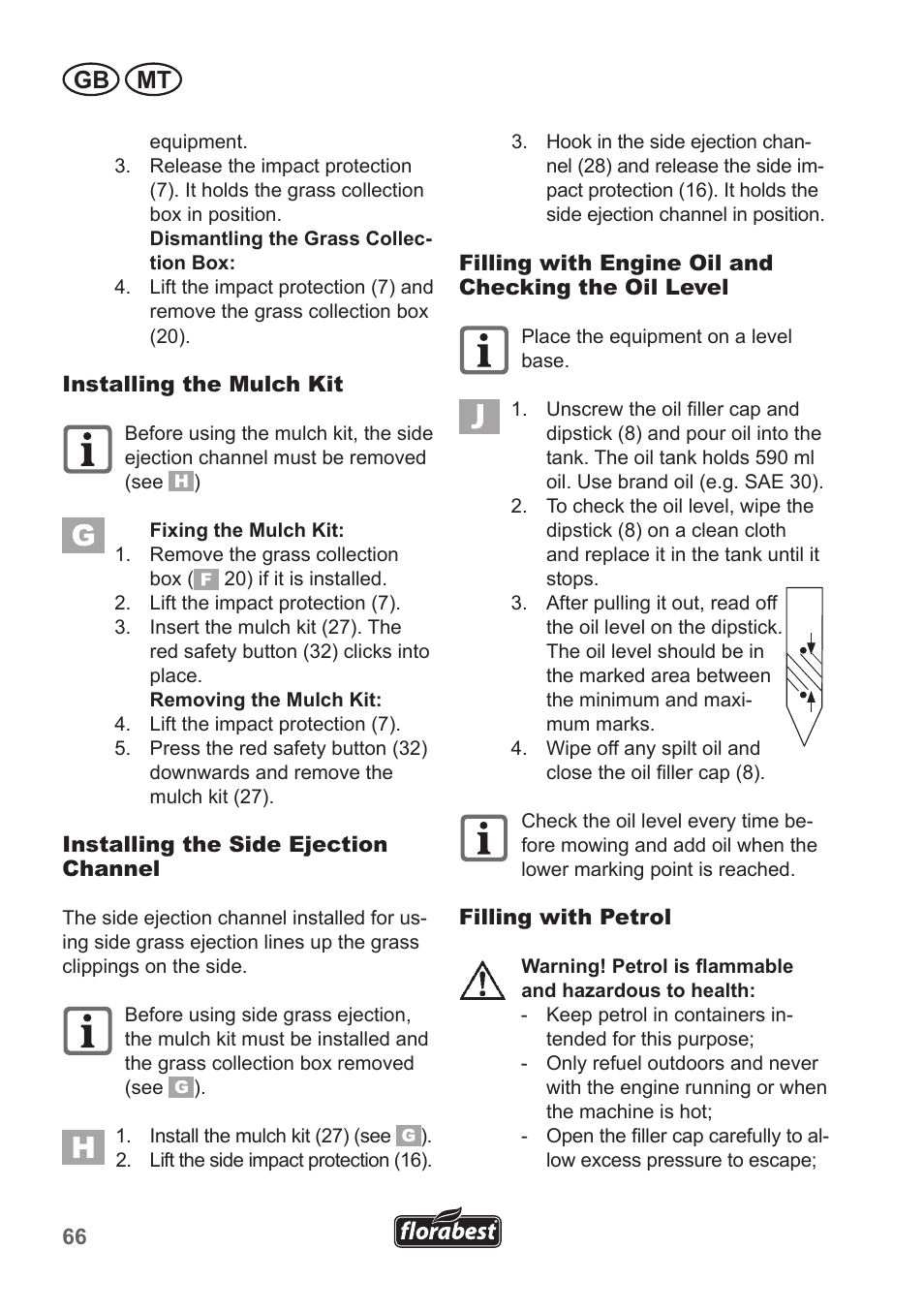 Gb mt | Florabest FBM 190 A1 User Manual | Page 66 / 100