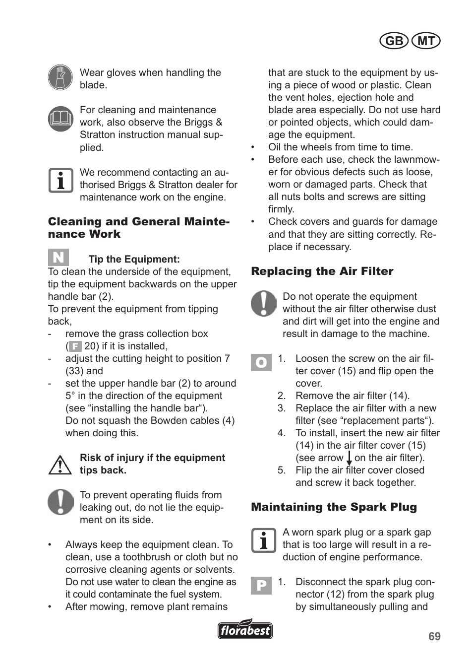Gb mt | Florabest FBM 190 A1 User Manual | Page 69 / 100