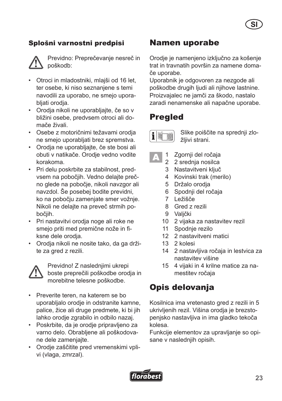 Namen uporabe, Pregled, Opis delovanja | Florabest FHM 38 A1 User Manual | Page 23 / 50