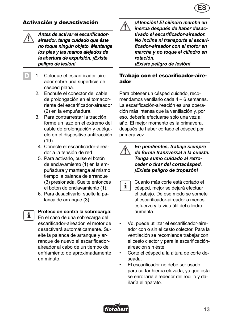 Florabest FLV 1300 A1 User Manual | Page 13 / 74