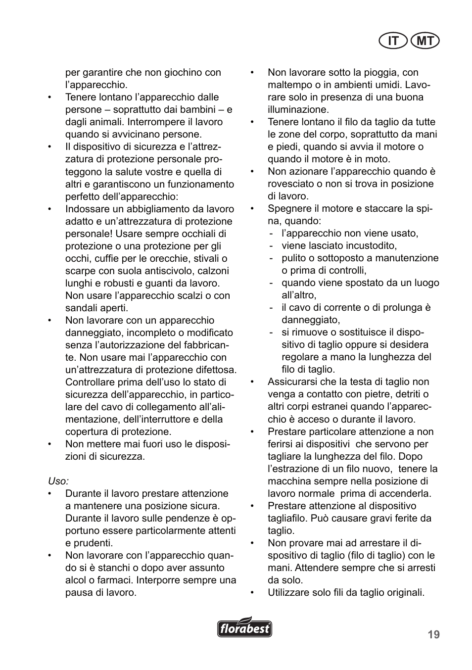 It mt | Florabest FRT 450 A1 User Manual | Page 19 / 70