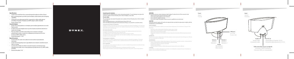 Dynex MP3 Docking Station User Manual | Page 2 / 2