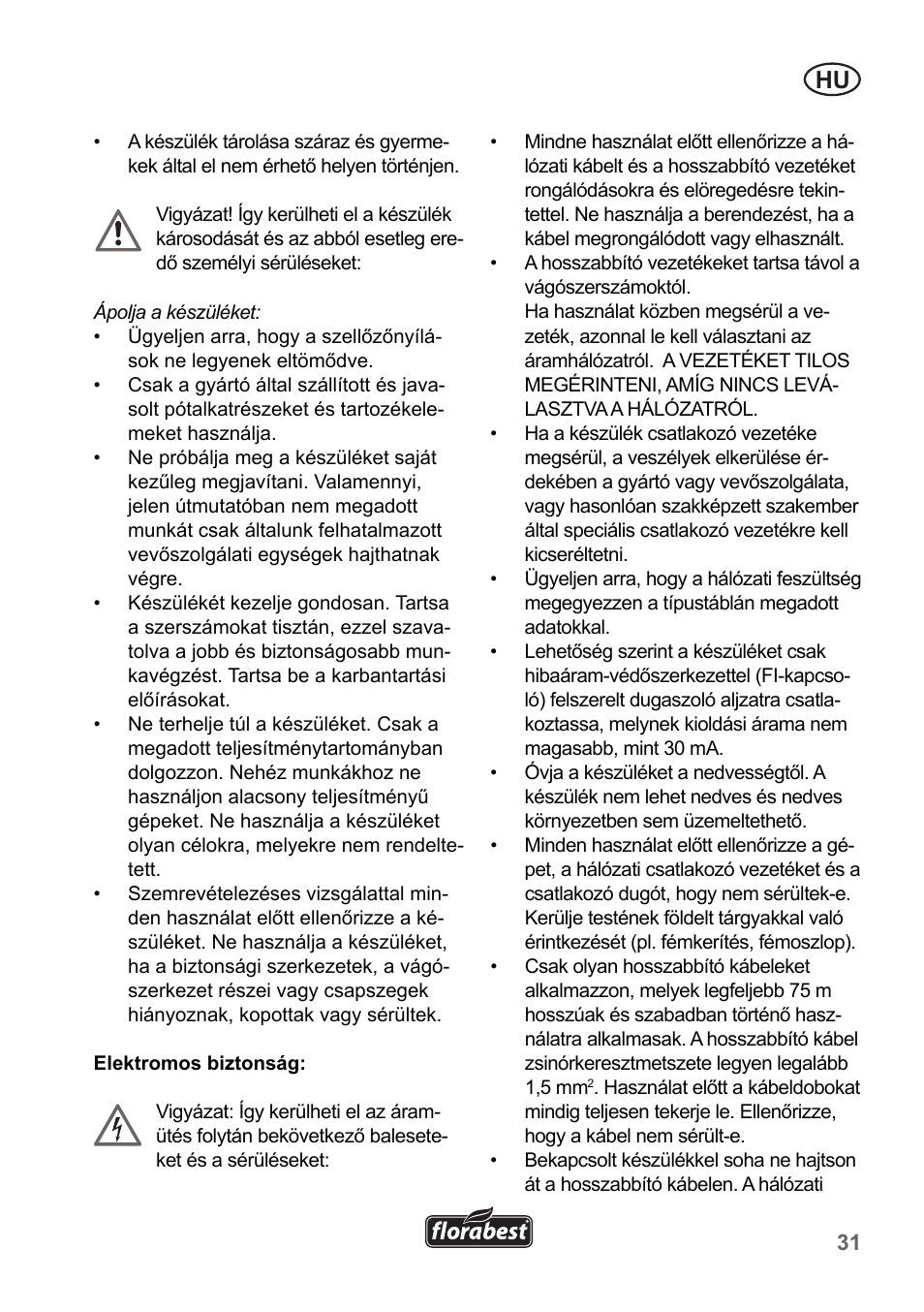 Florabest FRT 450 A1 User Manual | Page 31 / 90
