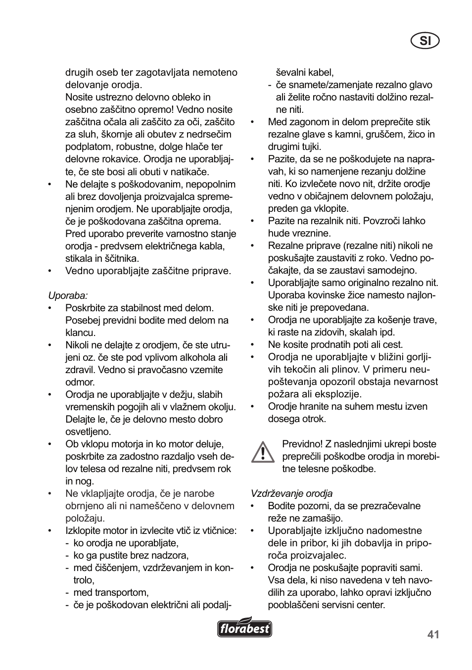 Florabest FRT 450 A1 User Manual | Page 41 / 90