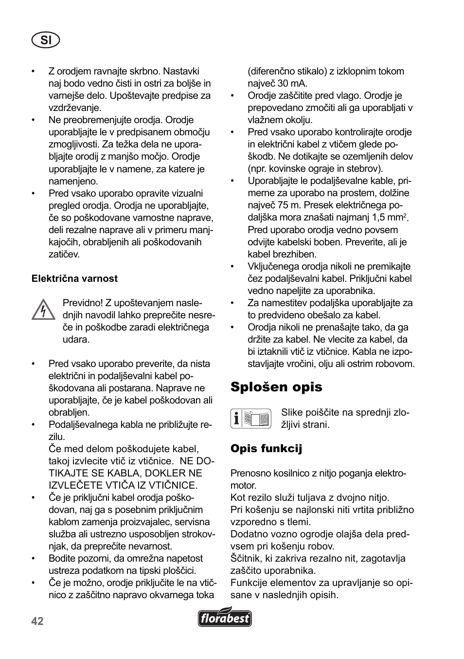 Splošen opis | Florabest FRT 450 A1 User Manual | Page 42 / 90