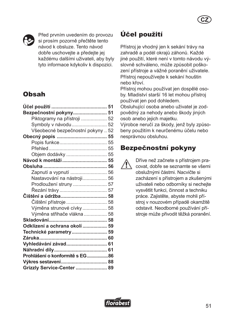 Florabest FRT 450 A1 User Manual | Page 51 / 90