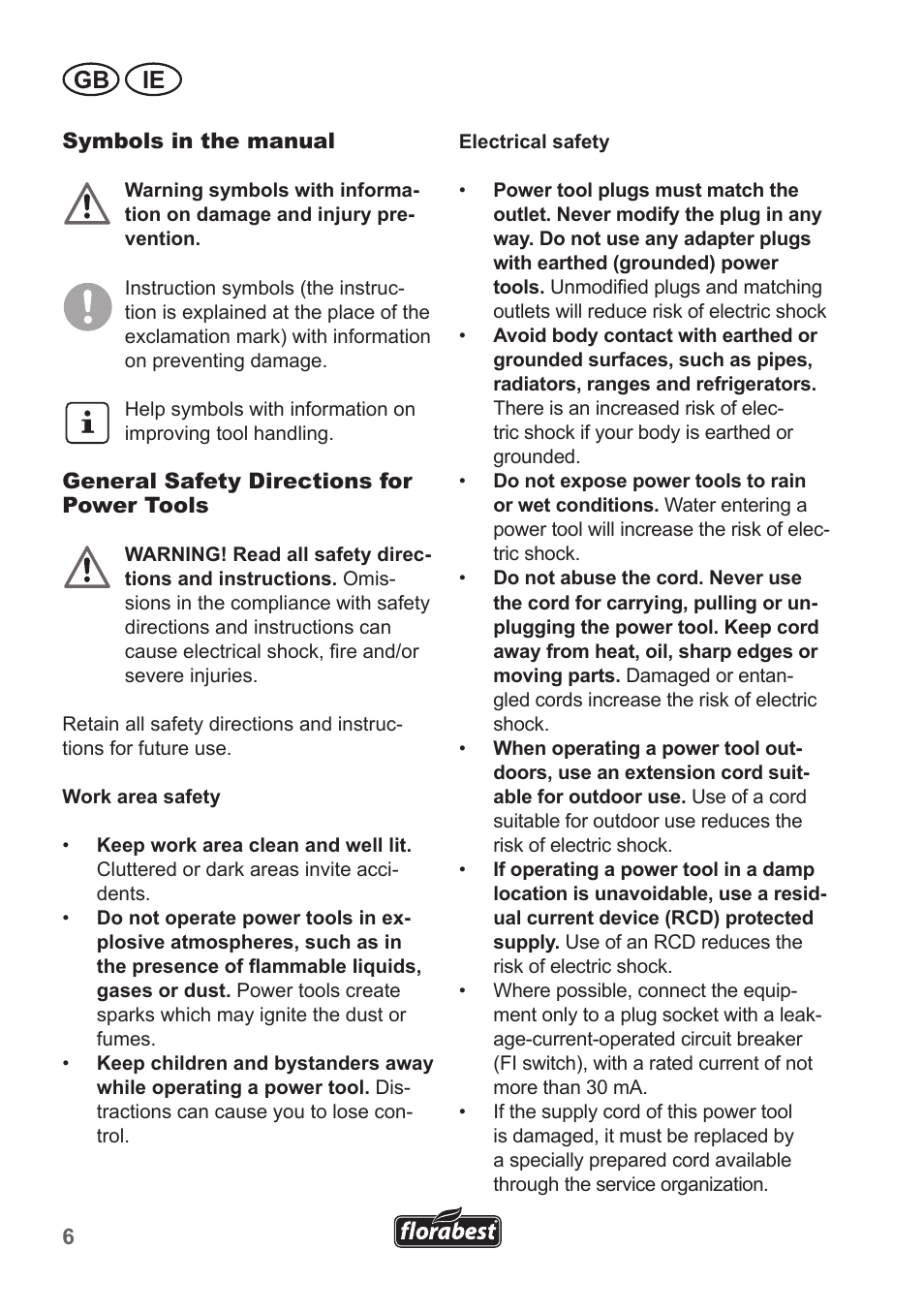 Gb ie | Florabest FHT 600 A1 User Manual | Page 6 / 18
