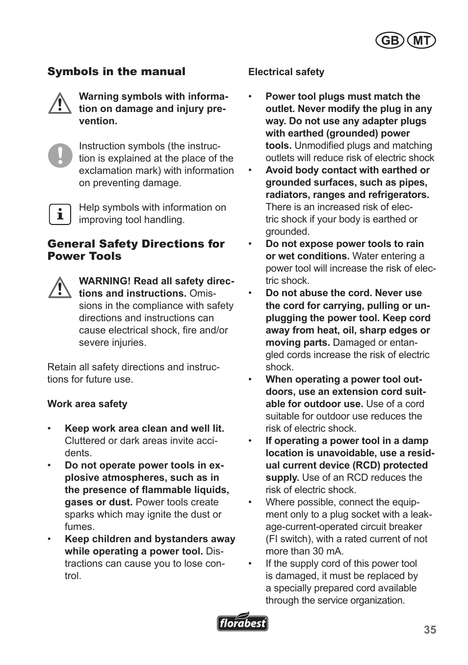 Gb mt | Florabest FHT 600 A1 User Manual | Page 35 / 58