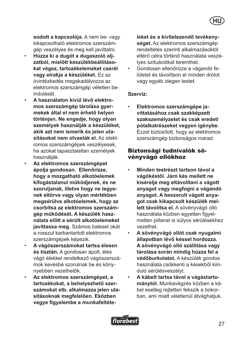 Florabest FHT 600 A1 User Manual | Page 27 / 90