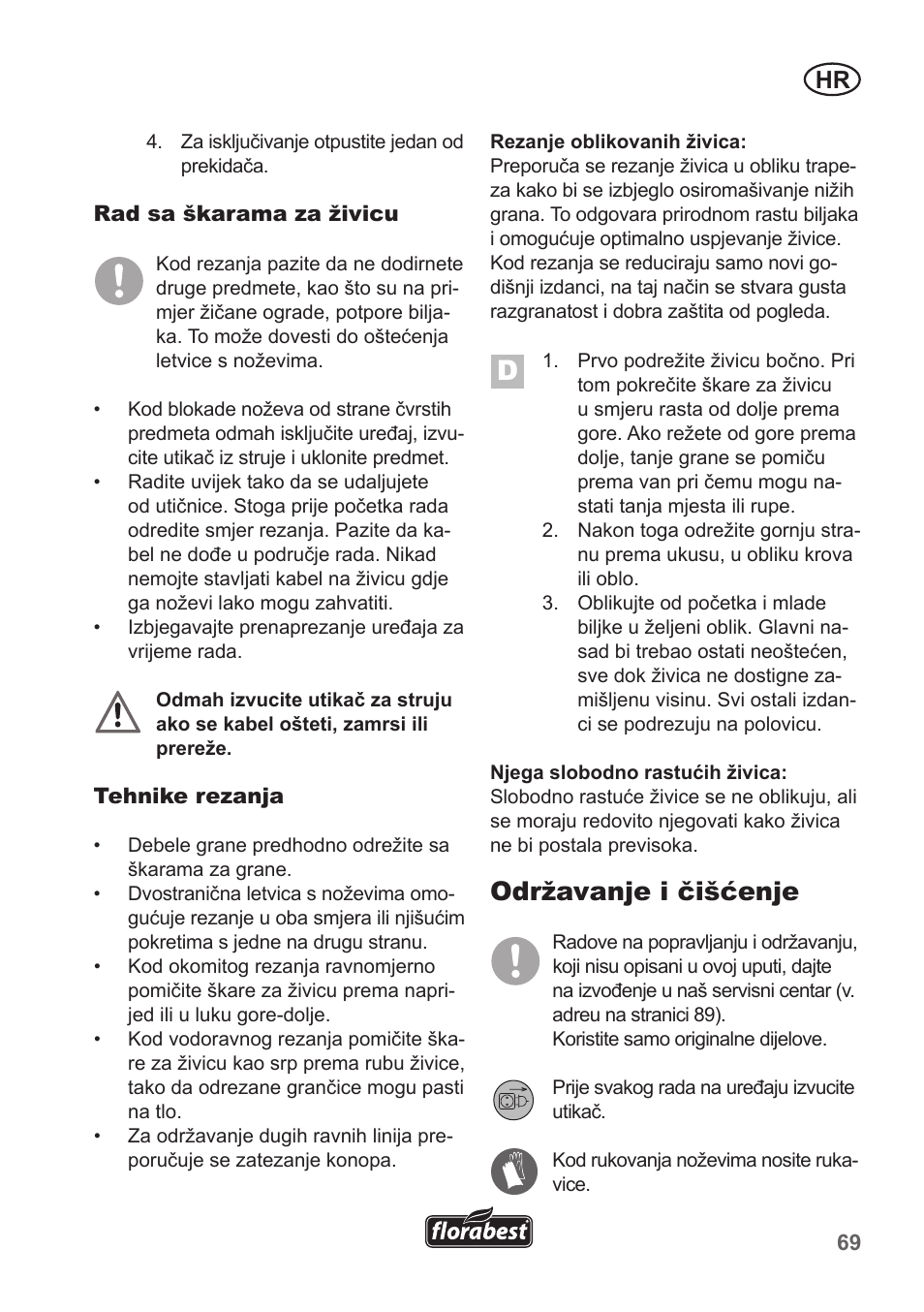 Održavanje i čišćenje | Florabest FHT 600 A1 User Manual | Page 69 / 90