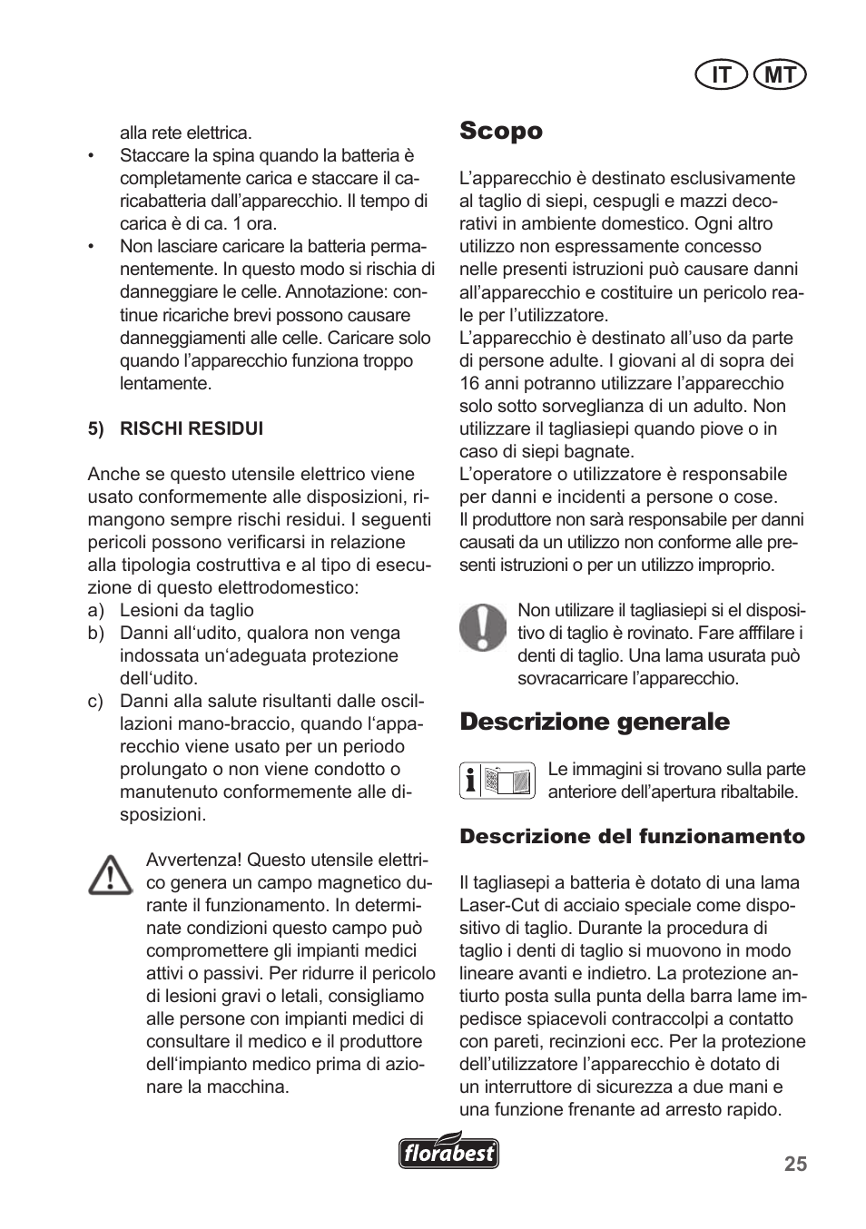 Scopo, Descrizione generale, It mt | Florabest FAH 18 A1 User Manual | Page 25 / 82