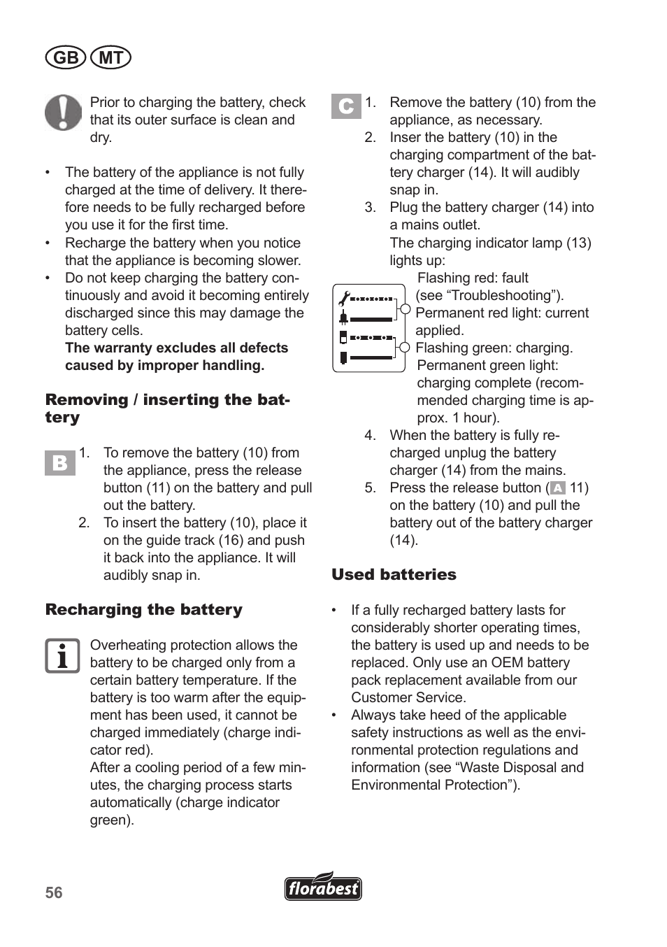Gb mt | Florabest FAH 18 A1 User Manual | Page 56 / 82