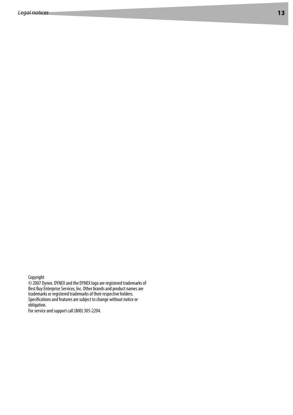 Legal notices, Fcc part 15, Modifications | Cables, Canadian notice, Avis canadian | Dynex DX-LCD37 User Manual | Page 13 / 50