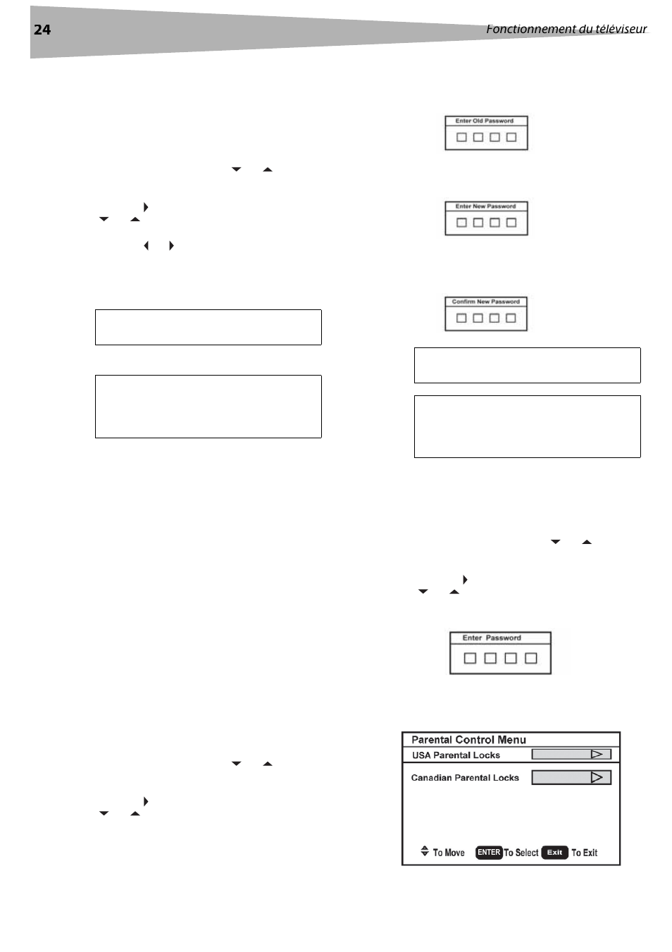 Réglage de l’arrêt différé, Visualisation des sous-titres codés, Configuration des contrôles parentaux | Configuration du niveau de contrôle parental, Configuration des contrôles parentaux » à l | Dynex DX-LCD37 User Manual | Page 24 / 50