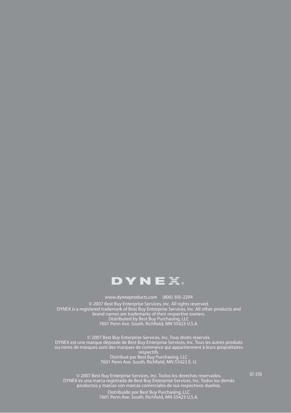 Dynex DX-LCD37 User Manual | Page 50 / 50